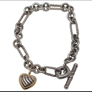 David Yurman Cable Heart ❤️♥️ Charm Bracelet